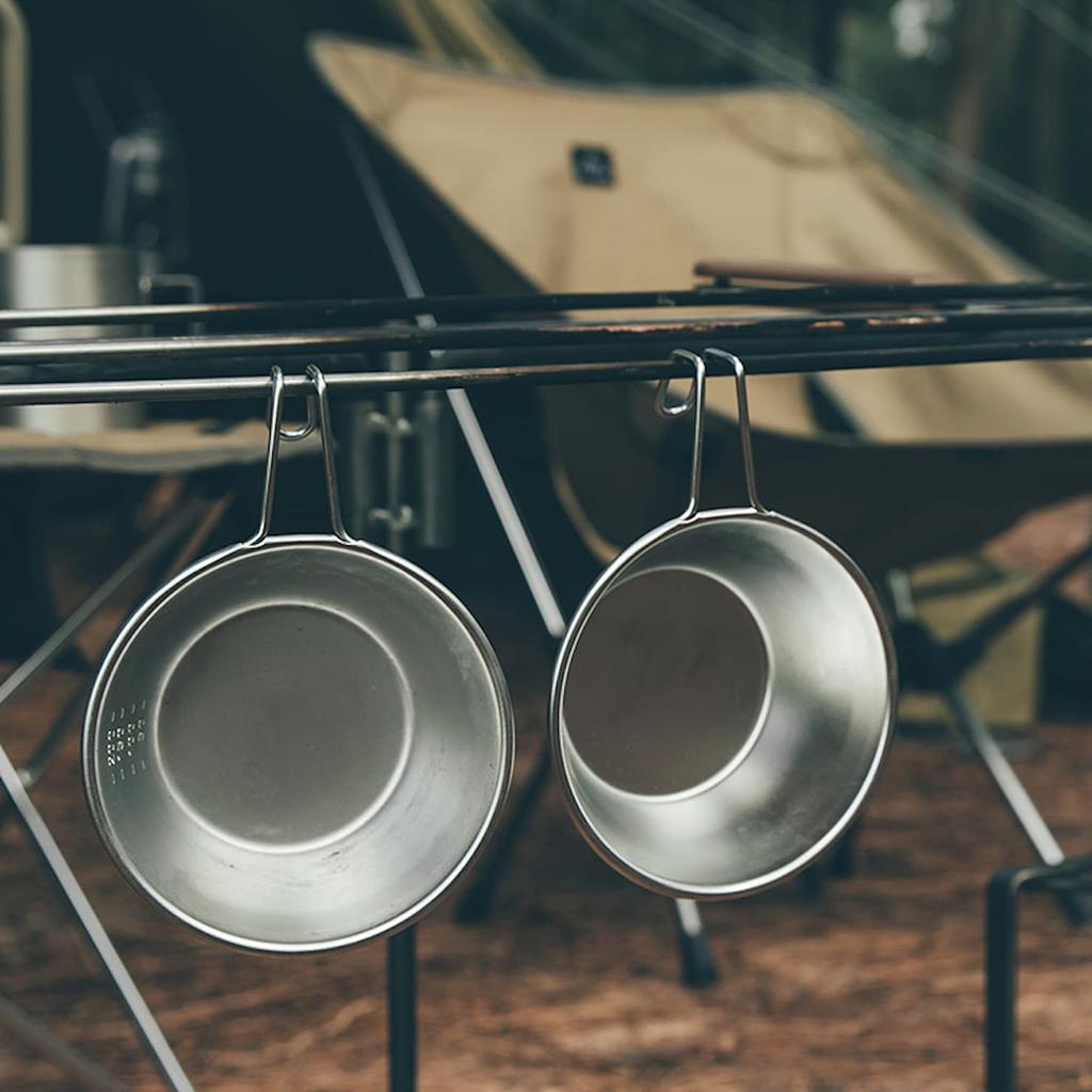 CAMPING MOON Camping Cups, Stainless Steel Sierra Cup, 310ml, 3-Piece Set with Storage Case, S220-3P+B