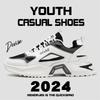 Спортивная мужская обувь 2025 новая летняя дышащая сетка студенческие сетчатые туфли популярные повседневные для мальчиков папы увеличение роста белые туфли