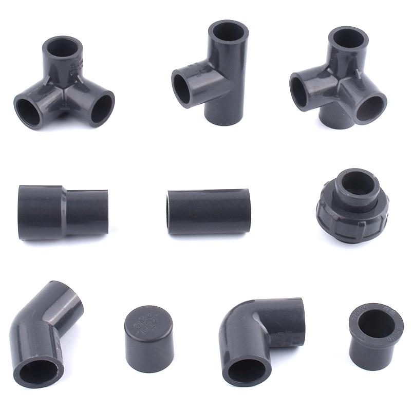 1~5 шт. 16 мм темно-серые фитинги для труб из ПВХ, соединители для аквариума, прямой тройник, колено, соединительное соединение, садовая труба из ПВХ, аксессуары для самостоятельного монтажа