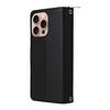 R20 Чехол для iPhone 16 Pro Кошелек с карманом на молнии Кожаный чехол для телефона