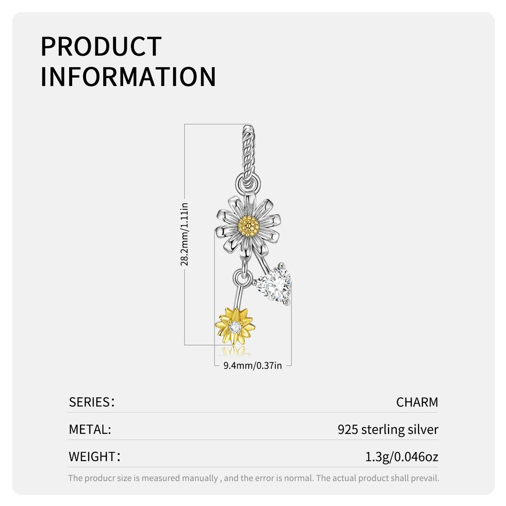 Elegant 12 Birth Flowers Charm Pendant Authentic 925 Sterling Silver Zirconia Beads for Women Fine Jewelry Charm Bracelets Christmas Flower Pendant