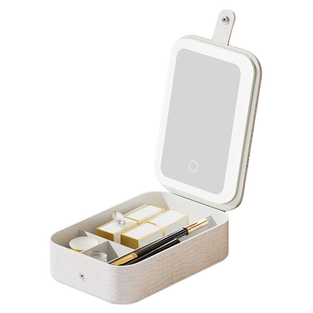 С зеркалом косметичка со светодиодной подсветкой набор для красоты для хранения простой косметический кейс аксессуары для туалетного столика