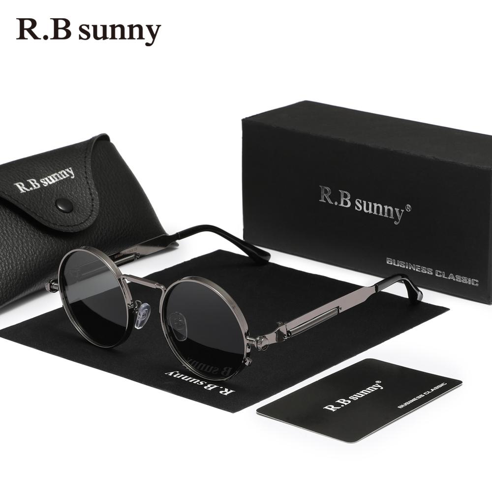 RBsunny Fashion UV400 готические стимпанк солнцезащитные очки поляризованные мужские и женские винтажные круглые очки для вождения и рыбалки праздничные