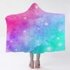 Rainbow Psychedelic Building Block Soft Flannel Thermal Hooded Blanket Home Outdoor Office Essential Blanket
