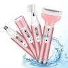 4 In 1 Women Electric Shaver Rechargeable Waterproof Shaver Painless Epilator Eyebrow Face Underarm Leg Epilator
