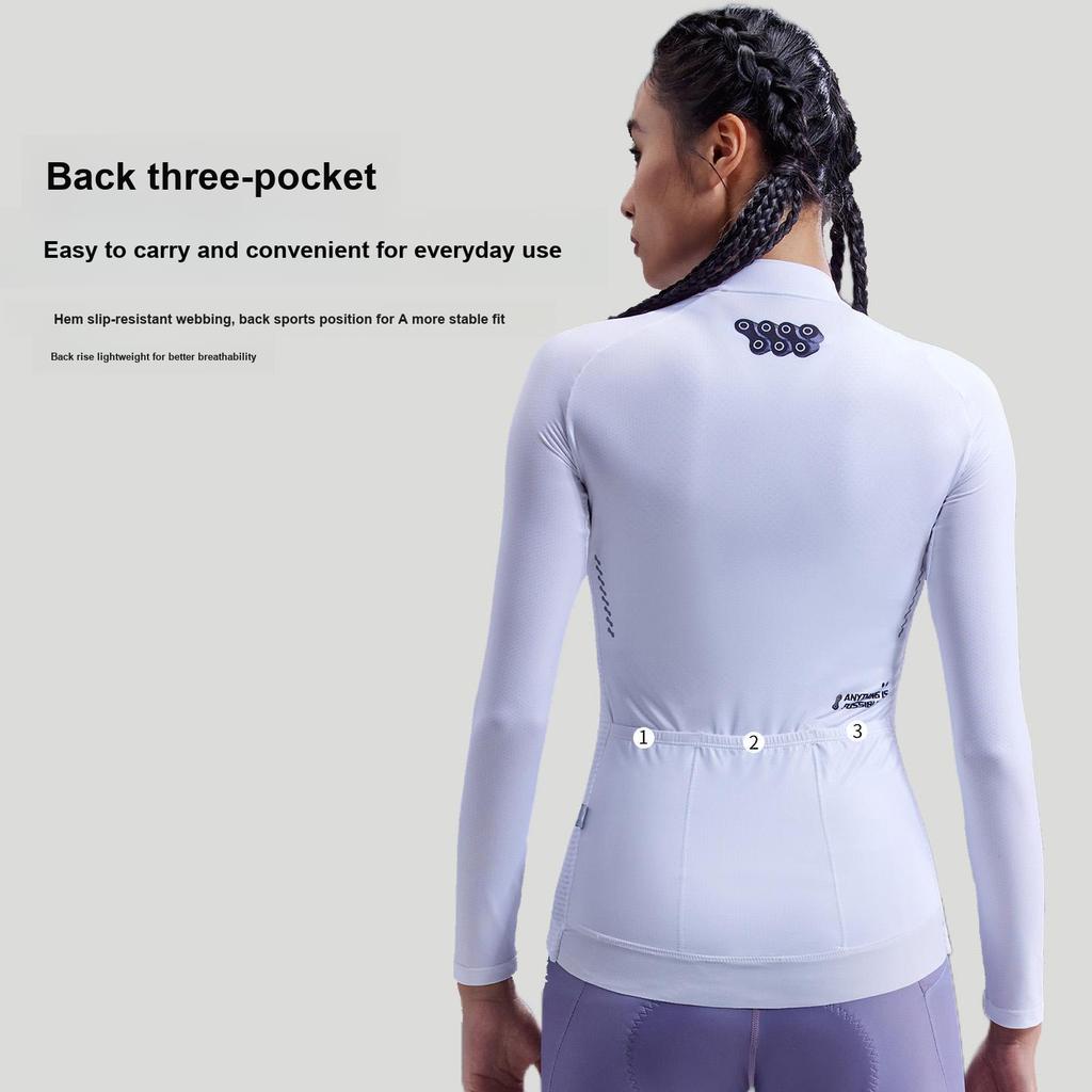 Li-Ning Professional Sports Equipment Summer Lightweight Breathable Quick-Dry High-Stretch Fitted Long Sleeve Cycling Jersey Women Jersey LCTY058