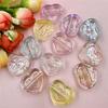 12Pcs 23.9mm*20.8mm with Hole DIY Making Accessories 6 Colors Creative Handmade Material Peach Heart Colorful Exquisite Transparent Accessories