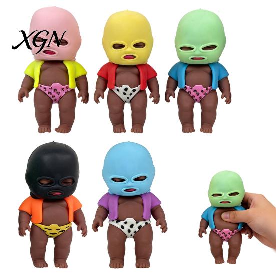 Soft Relaxation Stress Ball Babies Relief Toy with Face Guard Coat Underwear Slow Rising Anxiety Relaxing Hand Relieving Baby Squeeze Fidget