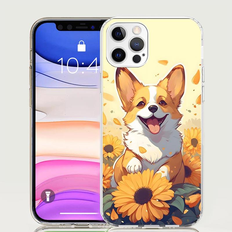 Cartoon Corgi Cute Dog Phone Case For iPhone 17 Air 16 15 Plus 11 14 Pro Max 13 Mini 12 7 8 + SE Pattern Art Customized Cover 17
