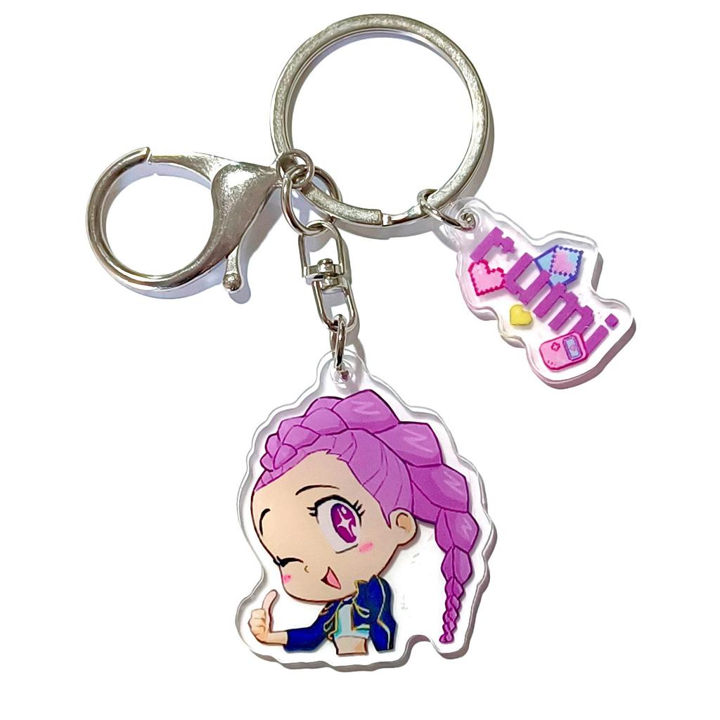 K-pop Брелок для ключей с женской группой «Охотники на демонов»: Милый акриловый брелок для школьной сумки Lumi, Zoe, Mira & Qin Yu
