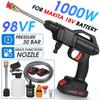 98VF 1000W Wireless Car Washing Machine High Pressure Spray Guns Water Cleaner For Makita 18V Battery