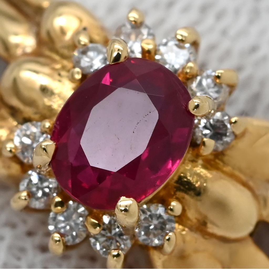 SEIKO - ruby diamond design ringRing ring 18K Yellow Gold/Ruby #11.5(JP Size) Array