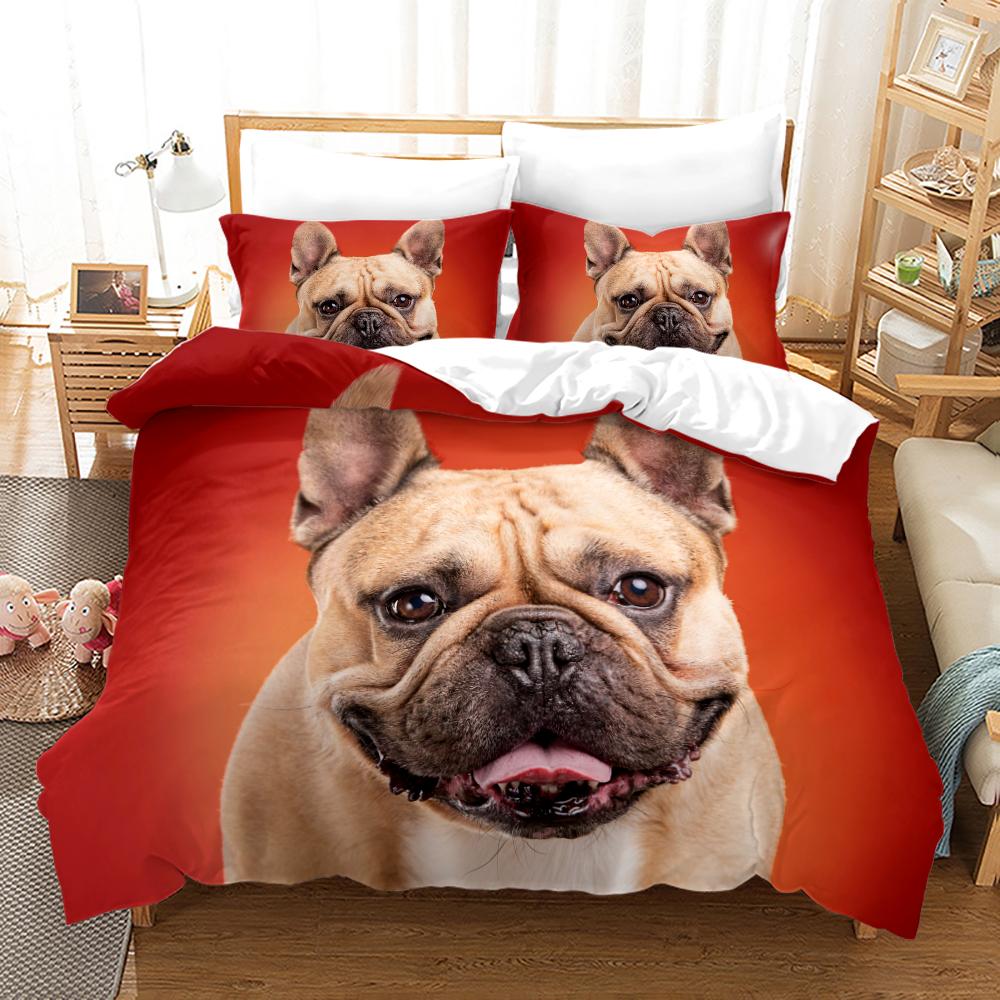 Cute Dog Luxury Bedding Set  3D Print For Adult Kid Twin Single Queen King Full Size Bedroom Animal Cartoon Duvetcover Sets