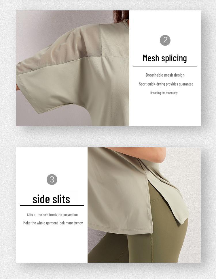 Женская быстросохнущая летняя футболка для йоги 2025: Свободная, дышащая футболка с коротким рукавом для бега и фитнеса