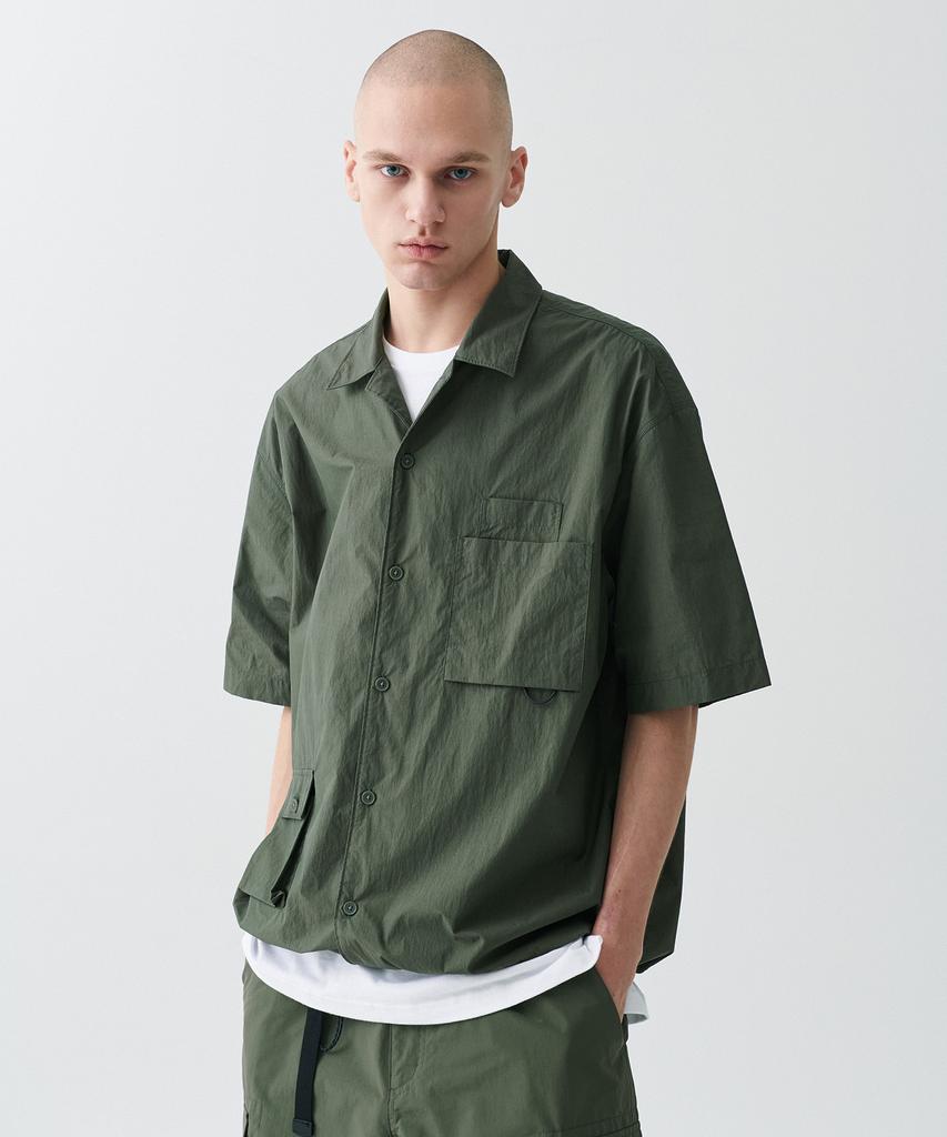 MUSINSA STANDARD [City Leisure] Cn Oversized Glass Pocket Short Sleeve Shirt [Khaki]