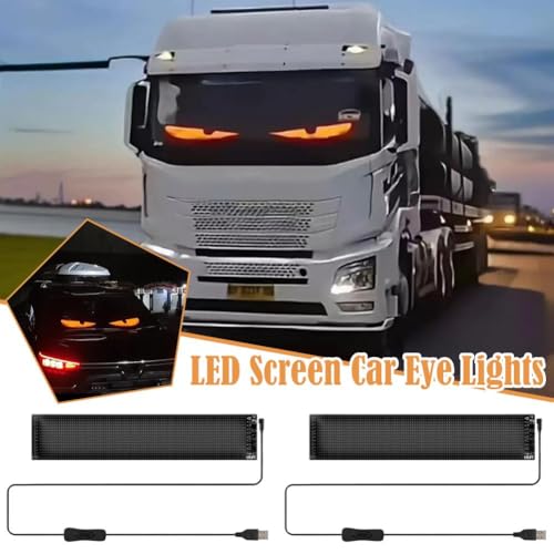 2 шт. Devil Eye Lights для автомобиля, большой программируемый гибкий автомобильный светодиодный дисплей, гибкий дисплей Bluetooth с настраиваемой прокруткой текста,