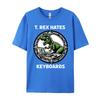 T Rex Hates Keyboards Computers Laptops Mens Designer Clothes Comfortable Luxury Designer Tops  Tees Gothic Style