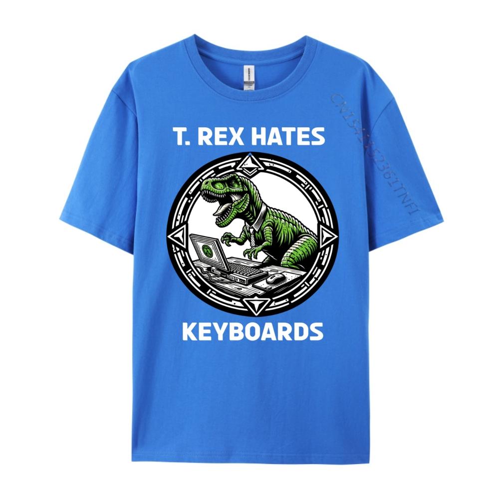T Rex Hates Keyboards Computers Laptops Mens Designer Clothes Comfortable Luxury Designer Tops  Tees Gothic Style