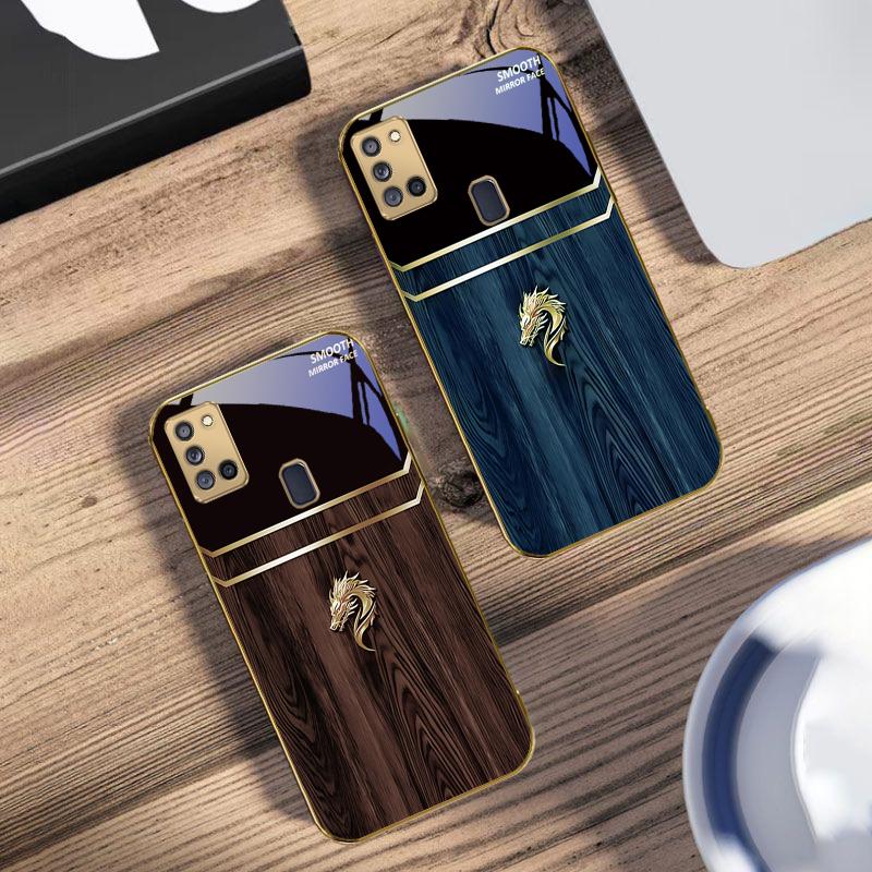 Блестящий золотой дракон Для Samsung A 31 32 A33 A34 35 14 A15 13 16 25 26 50 52 53 54 55 56 70 71 72 73 Золотой стеклянный чехол для телефона