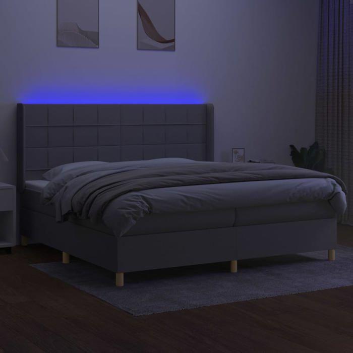 Maison Exclusive - Sommier à lattes de lit matelas LED Gris clair 200x200 cm Tissu