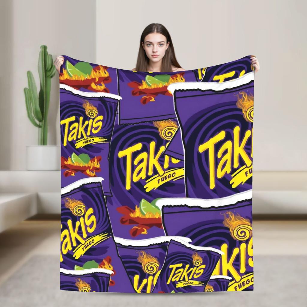 Takis Chili Chips Blanket Super Warm Print Plush Throw Blanket For Living Room Picnic Flannel Bedspread Bed Cover