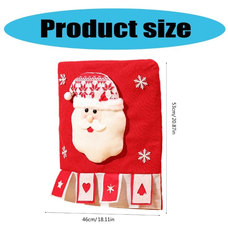 Праздничный чехол на спинку стула Чехлы на стулья с узором Санты, снеговика, лося для рождественского украшения Чехлы на стулья 1 шт. Дропшиппинг