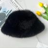 Женская осенне-зимняя утолщенная панама из искусственного лисьего меха - Модная, теплая, однотонная