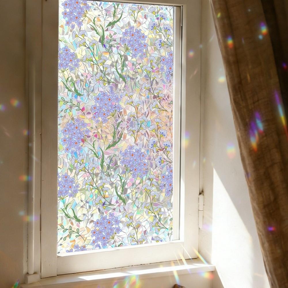 PVC Window Privacy Film Translucent Static Stained Glass Cling Glass Privacy Decal For Living Room