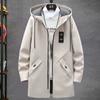 Spring Autumn Men's Classic Fashion Trend Long Windbreaker Men Casual Loose Large Size High-Quality Hooded Coat