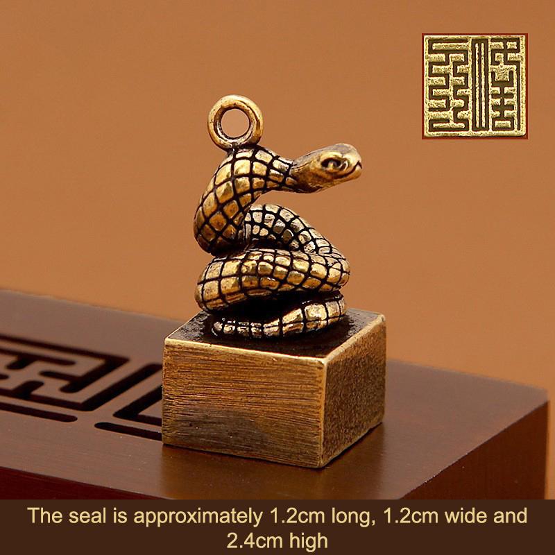 Vintage Brass Chinese Zodiac Seal Ornament Decorations Figurines Miniatures Home Decor Accessories Craft Souvenirs And Gifts