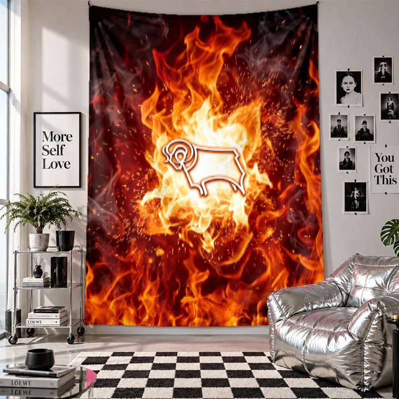 Derby County Football Wall Tapestry Home Decor Wall Hanging Cloth for Bedroom Living Room Background