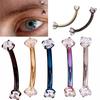 Glitter Diamonds Eyebrow Piercing Body Piercing Jewelry 5 Colors Eyebrow Tragus Bar Piercing Curved