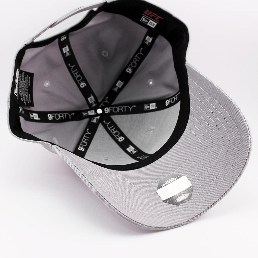 New Era 9FORTY Strapback Cap In Collaboration with the Featuring the Ultimate Fighting Championship Size UFC, Logo. Gray, 940. [Used]