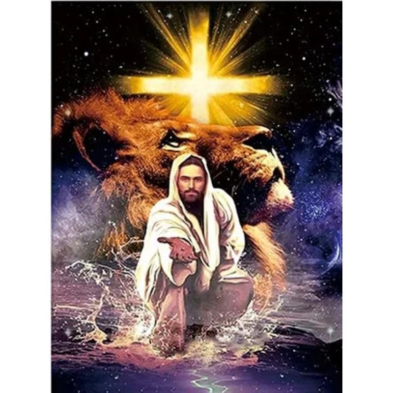 Vintage Risen Jesus Cross Christian Religion Wall Art Canvas Painting Poster Prints Living Room Large Pictures Modern Home Decor