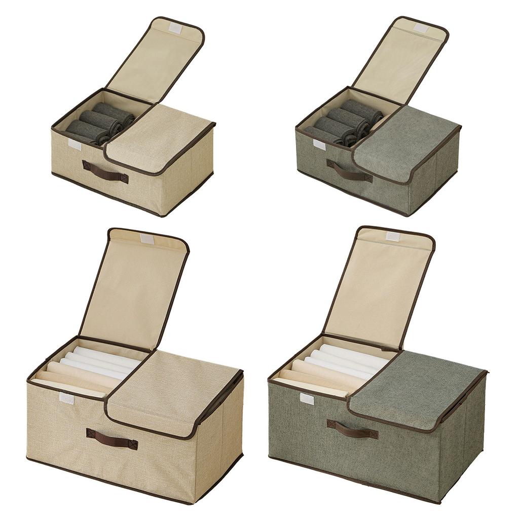 Складной тканевый ящик для хранения с дышащим нетканым дизайном, большая вместимость, многосекционный органайзер для организации одежды дома
