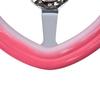 TIYPEOR Car Steering Wheel, 13" 320mm, Pink and White Gradient Heart Design, Electroplated with Bracket, for Car Tuning, Racing, and Simulators