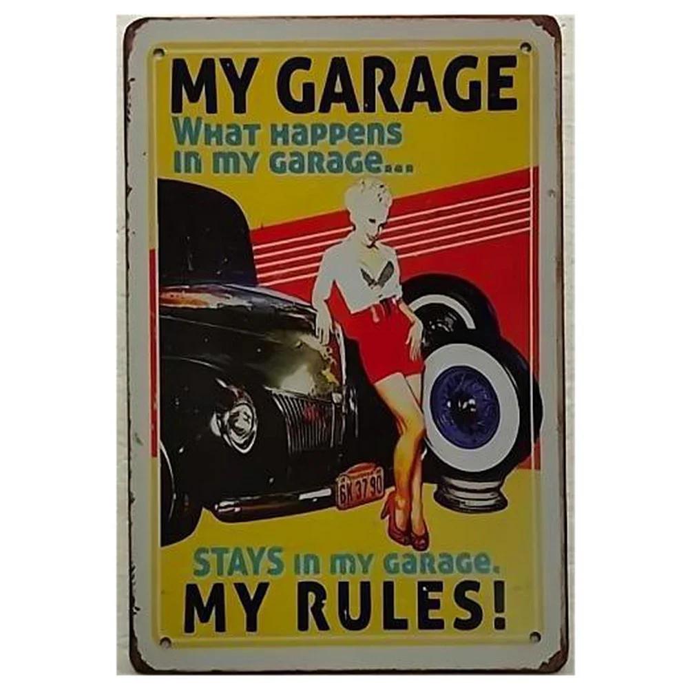 Metal Tin Signs Plaque Pinup Garage Service Wall Decoration Vintage Posters Iron Painting for Man Cave Home Cafe Garage Club Bar