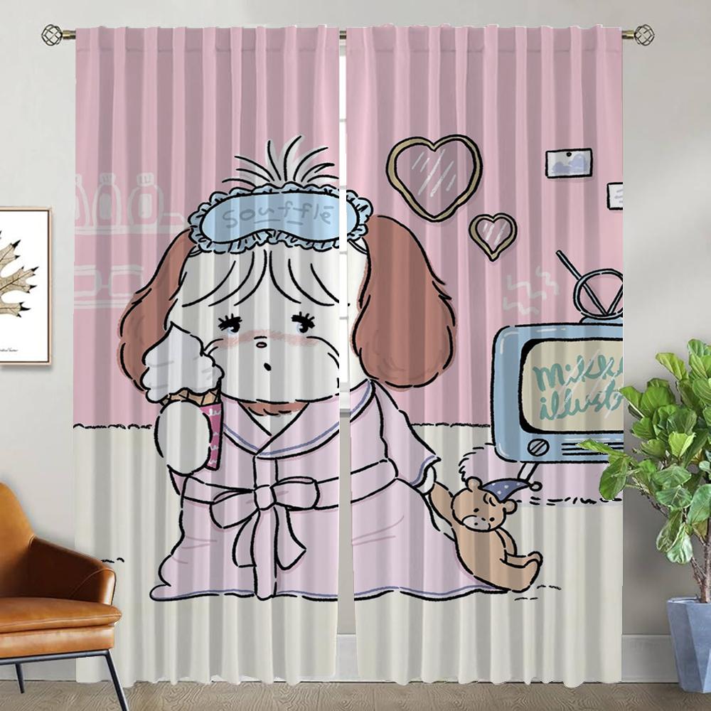 Микко Оконная занавеска для комнаты 2 панели Хэллоуин украшение Тюль для спальни Занавески Детская комната Перегородка Шторы Гостиная Кухня
