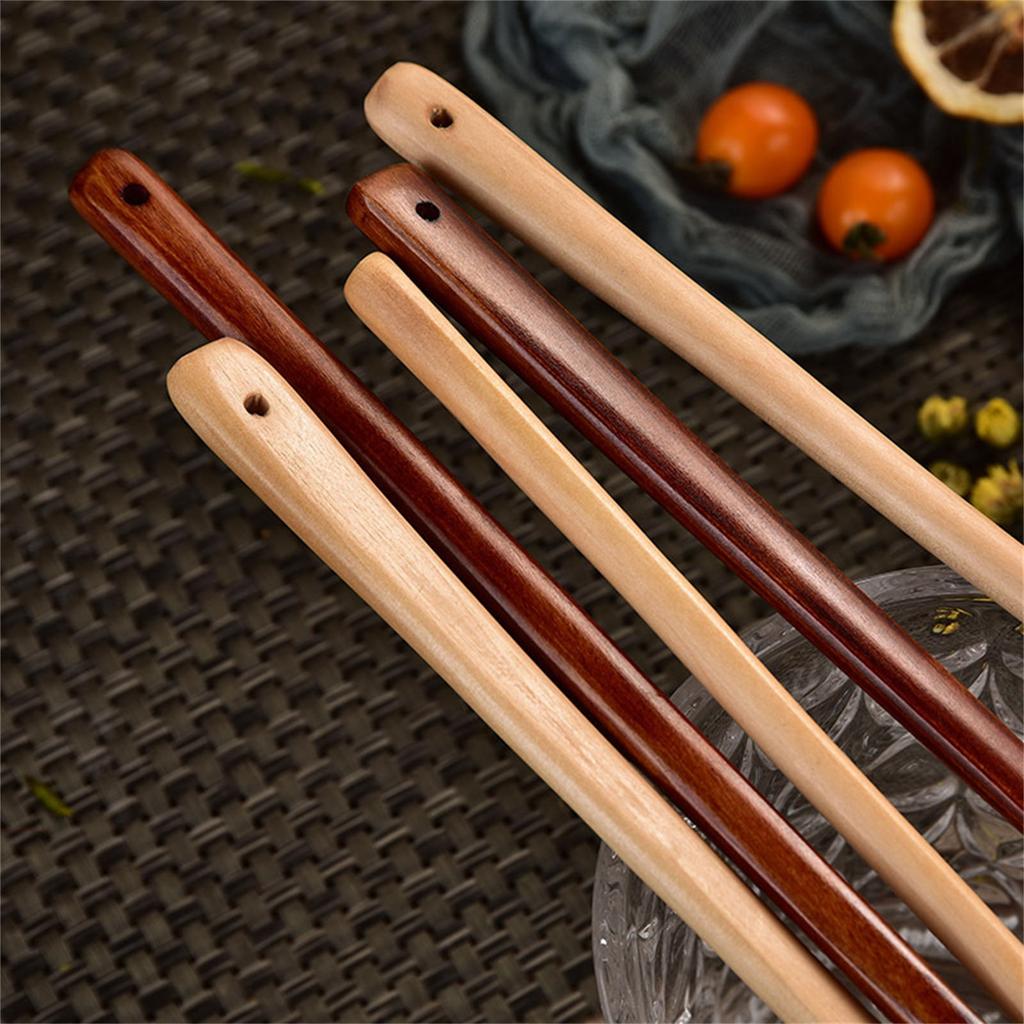 Натуральная деревянная ложка с длинной ручкой, кухонная утварь для перемешивания горячих супов, кофе и соусов, термостойкий кухонный инструмент