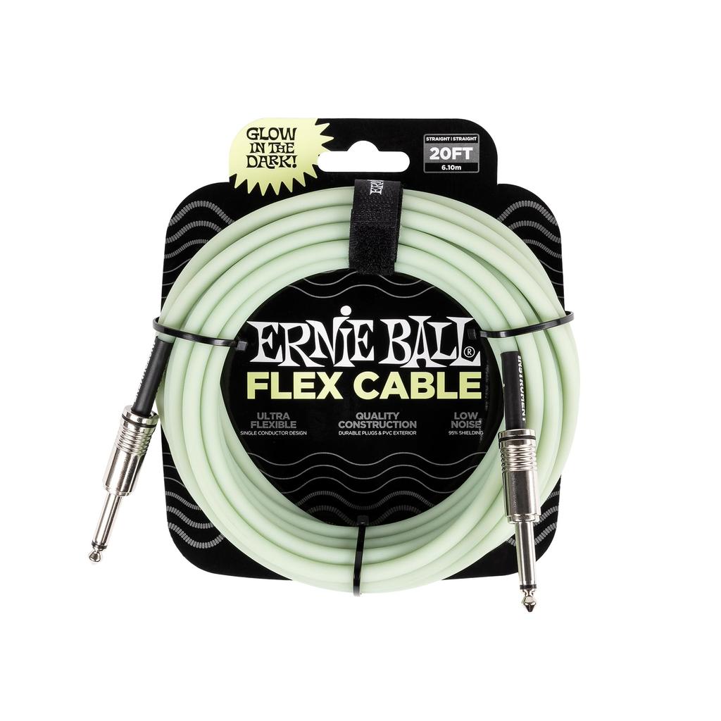 ERNIE BALL 6437 Musical Instrument Shield Cable 20 Feet FLEX INSTRUMENT CABLE Type Glow In the Dark [Genuine Product] 6.09m S-S