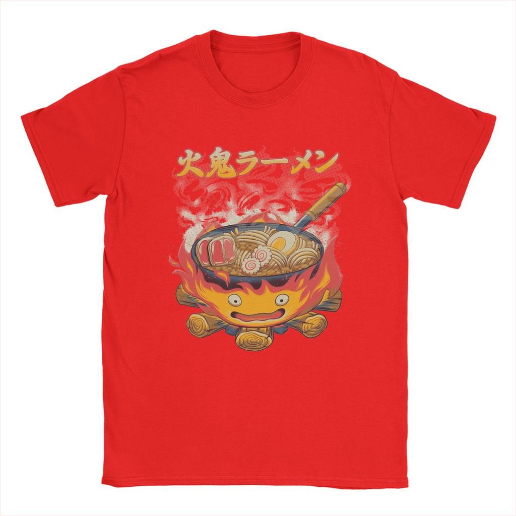 Мужские футболки Howled Ramen Movings Fire Demon Castles, 100% хлопок, винтажные футболки с круглым вырезом, новое поступление футболок
