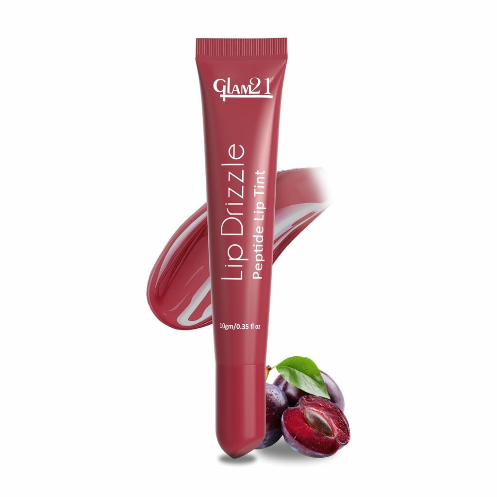 Glam21 тинт для губ Lip Drizzle Peptide | Масляная тающая формула, увлажняющая | Высокий блеск и насыщенный пигмент | Масло ши, пептиды и маракуй