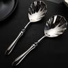 French Stainless Steel Spoons Shell Shape Soup Spoon Creative Dessert Spoons  Restaurant