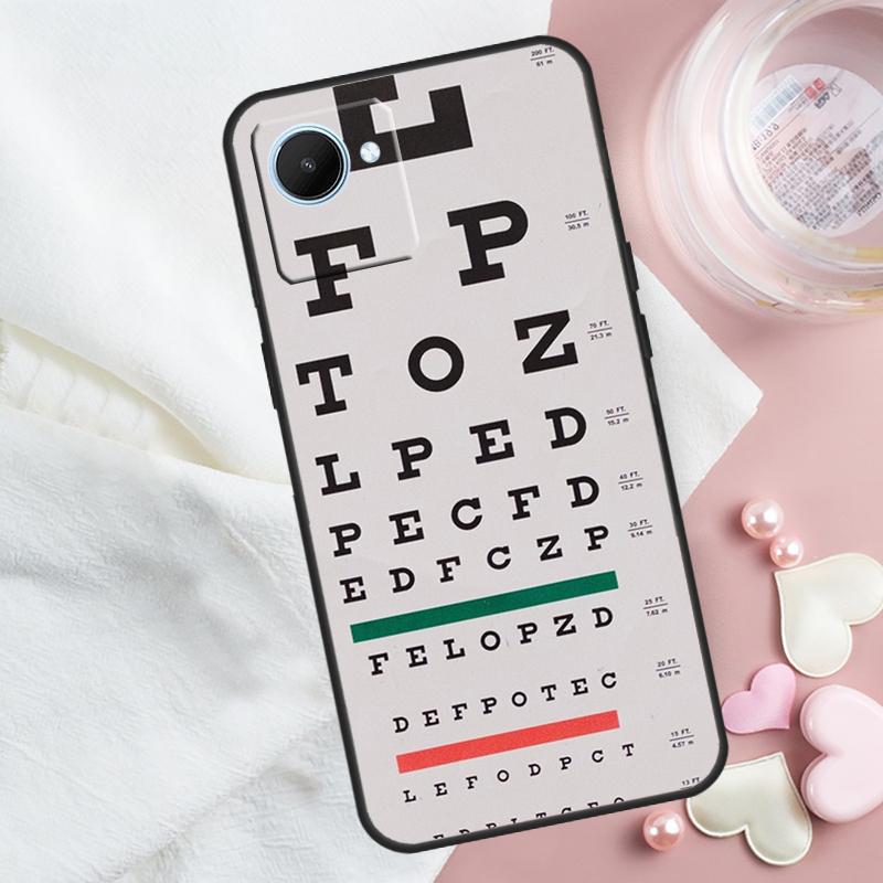 Vision Test Chart For Realme 14 10 11 12 13 Pro Plus GT 6 5 6T GT7 Pro C61 C55 C53 C51 C21Y C25S C75 C67 Case