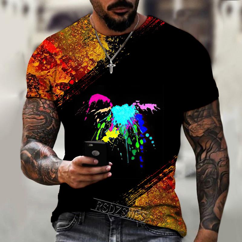 Мужская футболка с цветным граффити и принтом руки в стиле хип-хоп, уличная одежда в стиле Харадзюку, летние топы с короткими рукавами, футболки