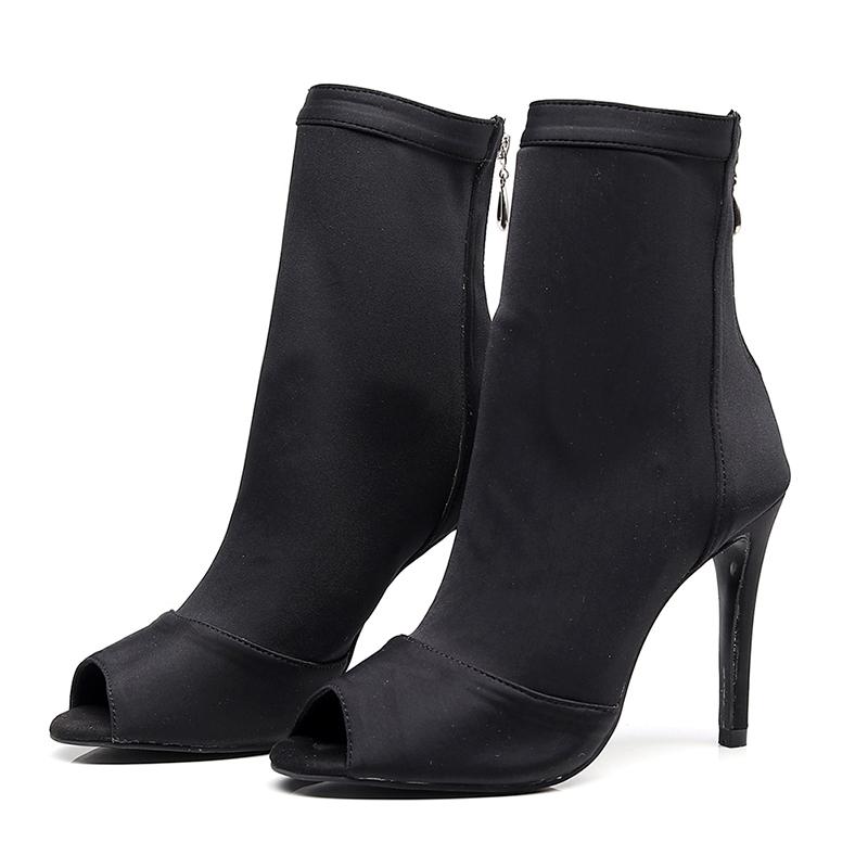 Танцевальная обувь, черные женские высокие бальные ботинки, обувь для сальсы и танго, модная вечеринка для девочек