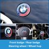 Эмблема на капот для BMW к 50-летию Логотип 81мм+Задний значок 74мм+Колпак ступицы колеса 68мм+Наклейка на руль 56мм 46мм