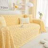 Faux Cashmere Sofa Blanket Cover Nordic Style Knit Plaid Throw Tassels Bedspread Golden Blanket for Spring Two-seat Sofa
