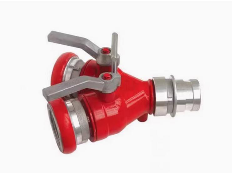 Firefighting Water Distributor: FII65 2-Way Inlet, 3-Way 3" Inlet to 2.5" Outlet Quick Attack Hose Splitter