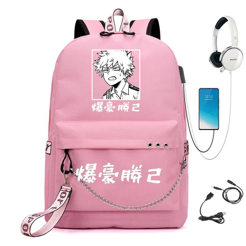 Дорожная сумка My Hero Academia Аниме Периферия Рюкзак USB Большая вместимость Студенческая школьная сумка